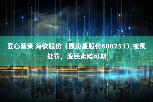 匠心智策 海钦股份（原庚星股份600753）被预处罚，股民索赔可期