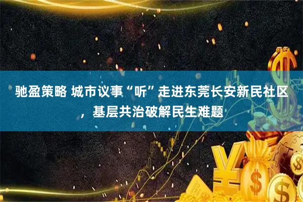 驰盈策略 城市议事“听”走进东莞长安新民社区，基层共治破解民生难题